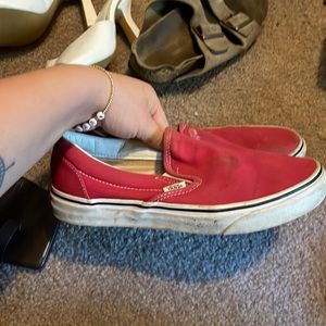 Red slip on vans. Little west but good condition.